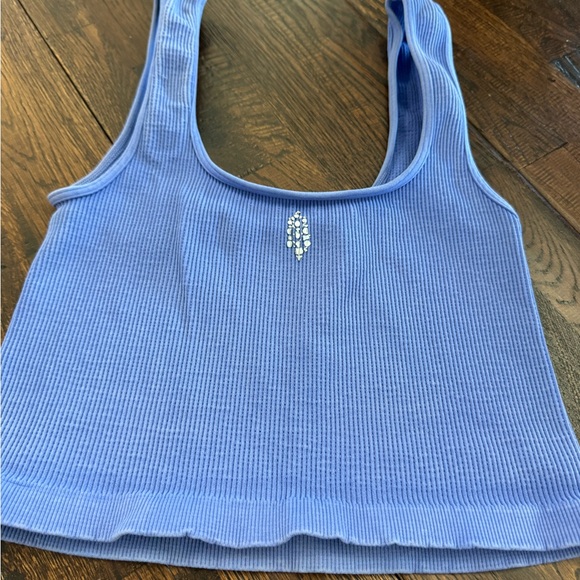 FP Movement Blue Ribbed Tank Size S - Picture 3 of 6